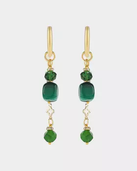 Серьги-трансформеры с натуральным агатом