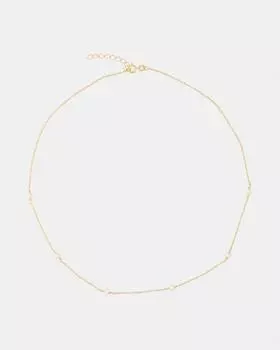 Серебряное колье-цепь с жемчугом