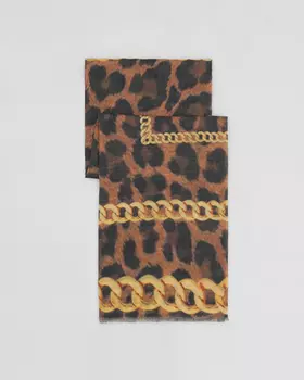 Шарф, р. 140х140см, цвет Леопардовый