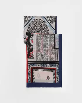 Шарф, р. 180х90, цвет Синий мульти