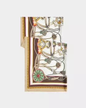 Шелковистый палантин с фантазийным образом