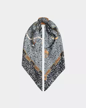 Шелковистый платок с фантазийно-анималистическим принтом