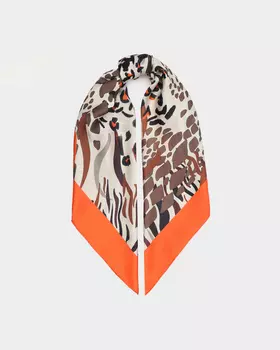 Шелковистый платок с леопардовым принтом