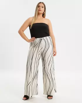 Широкие брюки с абстрактным принтом