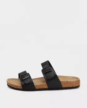 Шлепанцы из натуральной кожи с регулируемыми ремешками