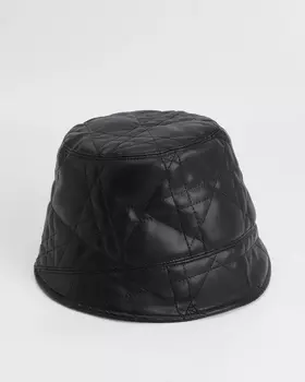 Шляпа клош из стеганой экокожи
