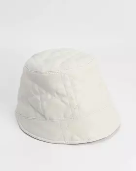 Шляпа клош из стеганой экокожи