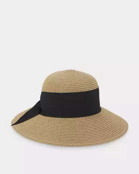 Шляпа с широкой контрастной лентой