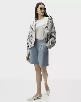 Шорты-бермуды с высокой посадкой и боковыми карманами