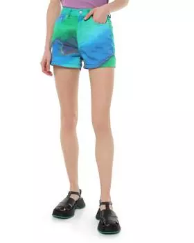 Шорты, р. 46, цвет Зелено-синий принт