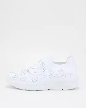 Слипоны, украшенные стразами в тон