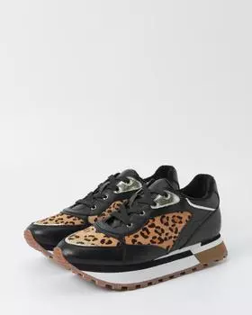 Сникеры, р. 36, цвет Черный лео