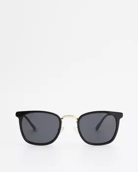 Солнцезащитные очки, Черный с чехлом в комплекте, р. Безразмера, цвет Без цвета