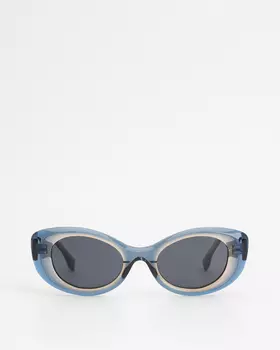 Солнцезащитные очки, Голубой с чехлом в комплекте, р. Безразмера, цвет Без цвета