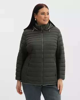 Стеганая куртка на утеплителе down free со съемным капюшоном