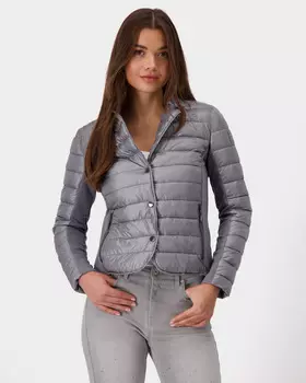 Стеганая куртка прямого кроя с трикотажными вставками