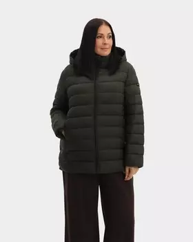 Стеганая куртка с регулируемым капюшоном и карманами на молнии