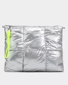 Стеганая сумка из нейлона на молнии со съемным цветным шнурком