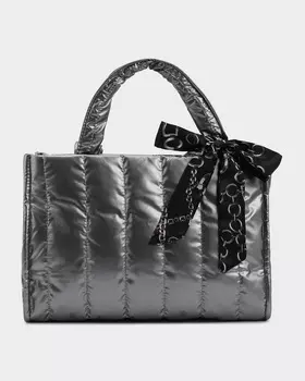 Стеганая сумка-тоут из нейлона на молнии со съемной лентой