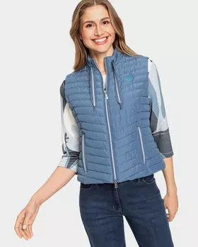 Стеганый жилет с застежкой на двухстороннюю молнию