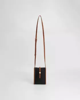 Сумка для телефона из натуральной кожи с ремнем-кроссбоди и замком с хлястиком