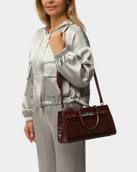 Сумка из натуральной кожи с фактурой под крокодила