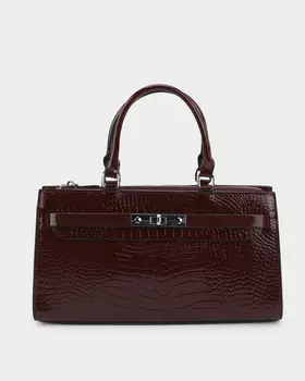 Сумка из натуральной кожи с фактурой под крокодила