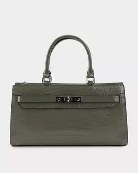 Сумка из натуральной кожи с фактурой под крокодила