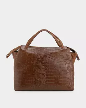 Сумка из натуральной кожи с тиснением под кожу рептилии