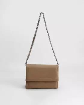 Сумка из искусственной кожи с ручкой-цепью и дополнительным съемным регулируемым ремнем