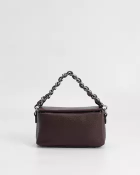 Сумка микро из натуральной кожи с ручкой-цепью