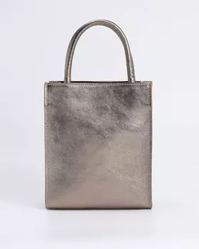 Сумка из натуральной кожи на молнии с мерцающим эффектом