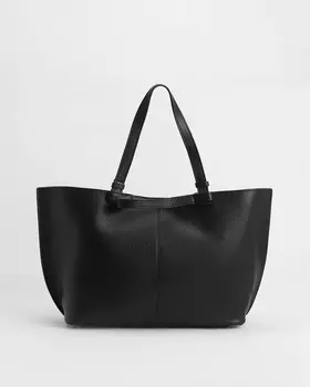 Сумка из натуральной кожи на магнитном замке с косметичкой