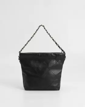 Сумка микро из натуральной кожи с ручкой-цепью