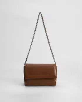 Сумка из искусственной кожи с ручкой-цепью и дополнительным съемным регулируемым ремнем