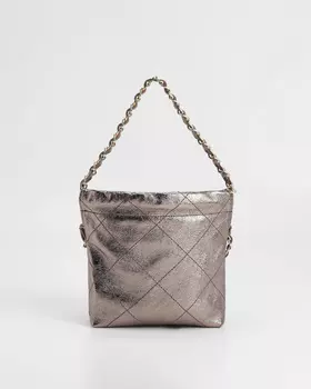 Сумка микро из натуральной кожи с ручкой-цепью