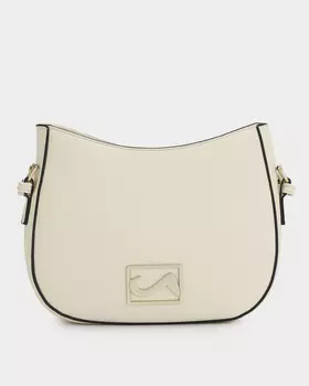 Сумка с широким ремнем, украшенная пряжкой с лого бренда