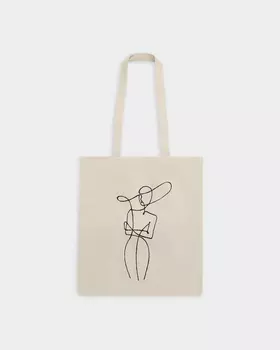 Сумка-шопер из натурального хлопка с принтом