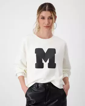 Свитшот из эластичного материала на основе модала с глянцевым принтом