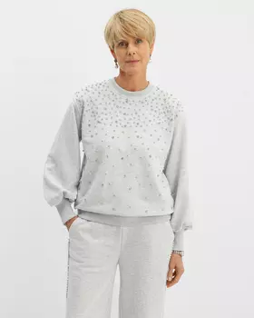 Свитшот, р. 58, цвет Светло-серый меланж