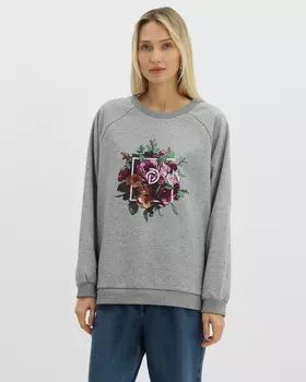 Свитшот с круглым вырезом и рукавом реглан