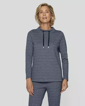 Свитшот с воротником-стойкой на кулиске