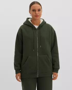 Свитшот свободного кроя с капюшоном