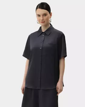 Свободная рубашка с морским принтом и короткими рукавами