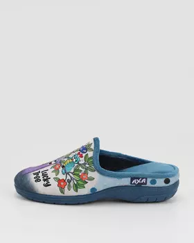 Тапочки из хлопкового велюра с аппликацией в виде кошек и с технологией DEO-Fit