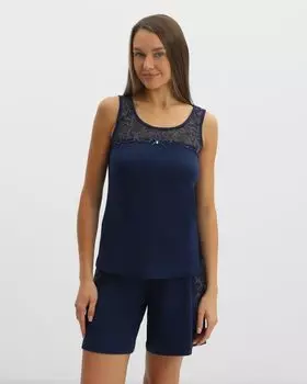 Топ из нежной вискозы с отделкой из кружева