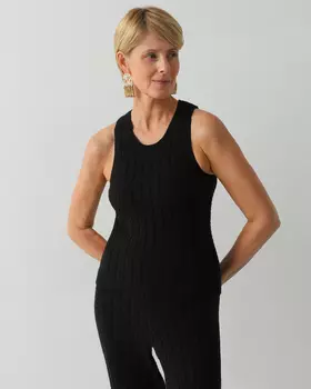 Вязаный топ с узором «косичка»