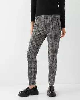 Трикотажные классические брюки со стрелками и геометрическим узором