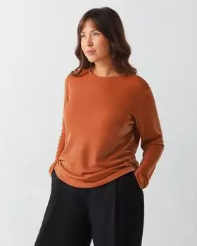 Трикотажный лонгслив, р. 42, цвет Медный