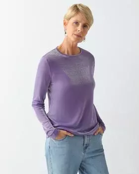 Трикотажный лонгслив, р. 46, цвет Фиолетовый